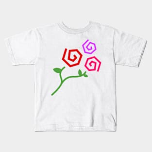 Spiral Rose Flowers Kids T-Shirt